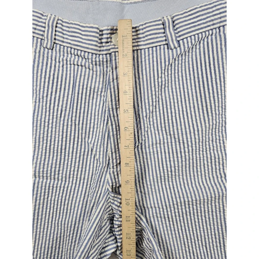 Brooks Brothers 346 Seersucker Shorts Mens W35‎ Blue White Stripe Cotton 8